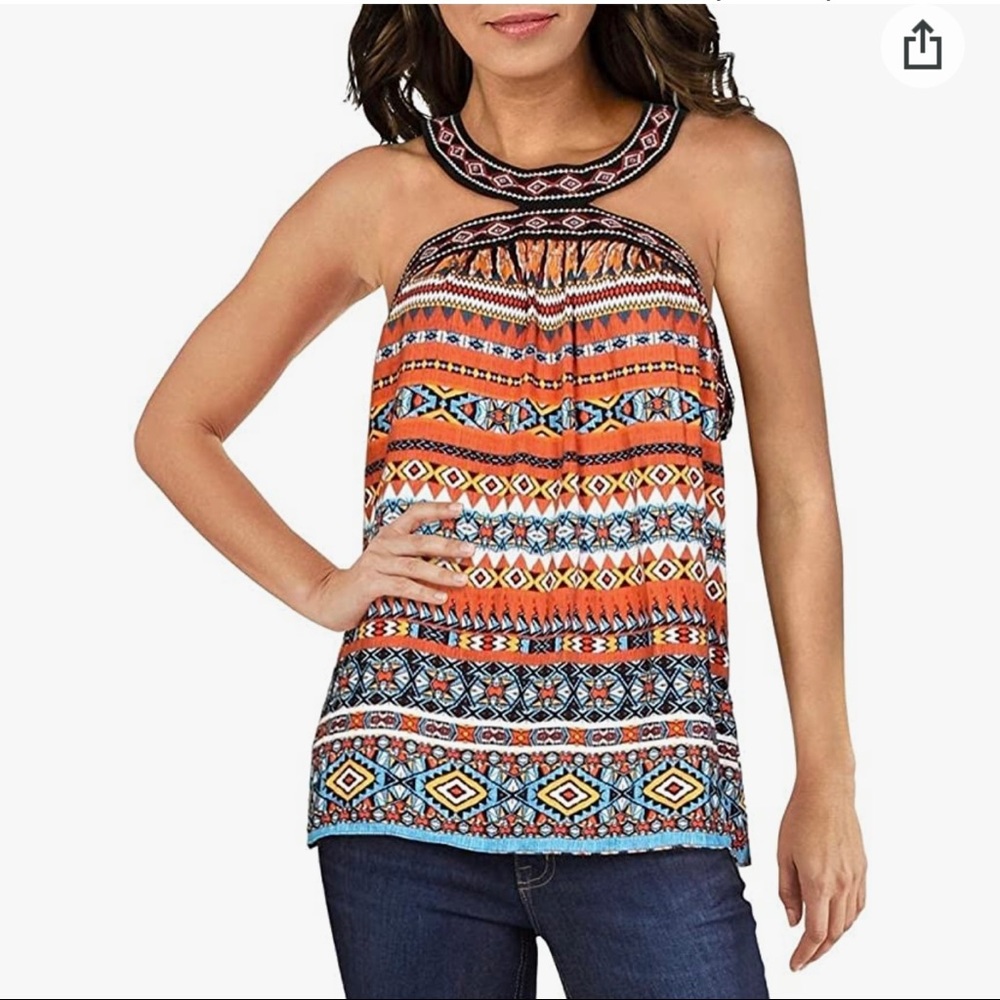 NWT LAUNDRY BY SHELLI SEGAL Womens Printed Strapless Top Size XL